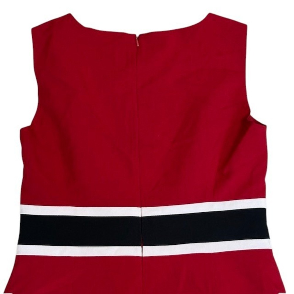 Black Label by Evan Picone Red Dress Sleeveless Sheath Party Career Sz 8 - Picture 9 of 13
